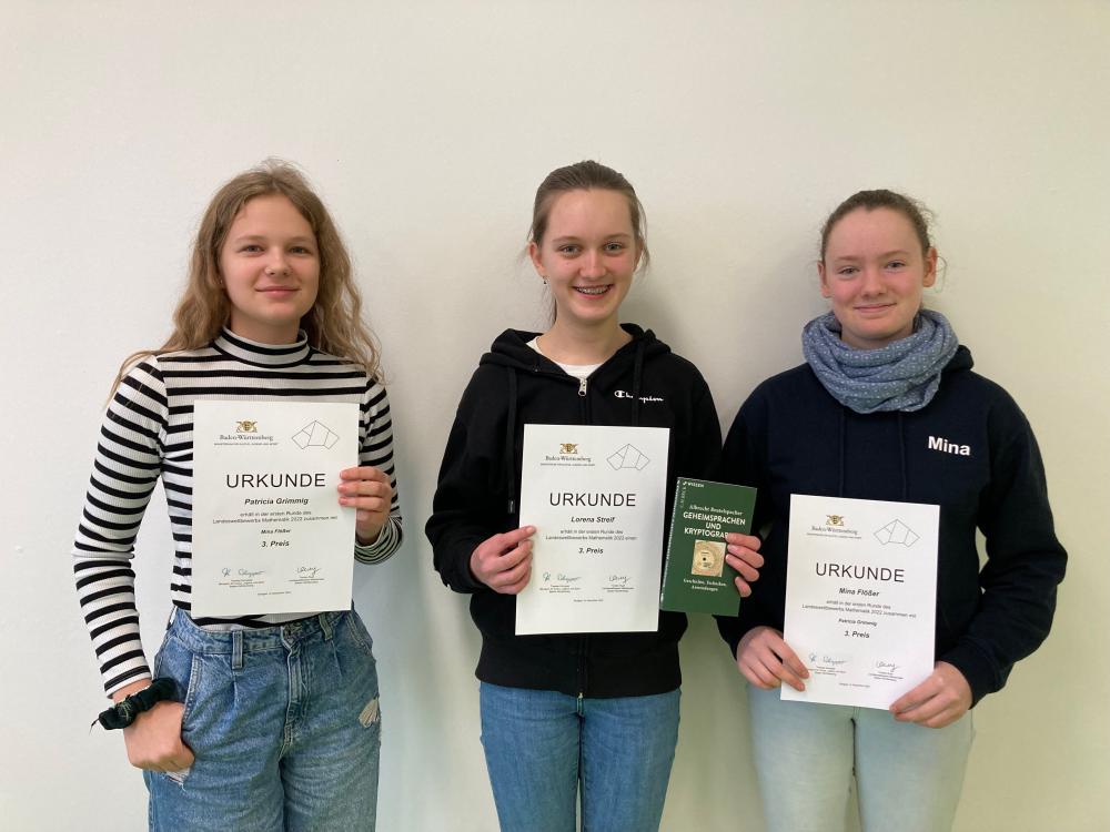 Schülerinnen des HFG erfolgreich beim Landeswettbewerb Mathematik